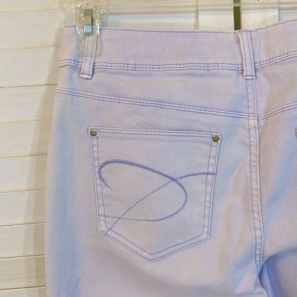 Chico's Jeans Size 0.5 (6) Platinum Stretch Girlfriend Purple Slim Ankle - Picture 9 of 16